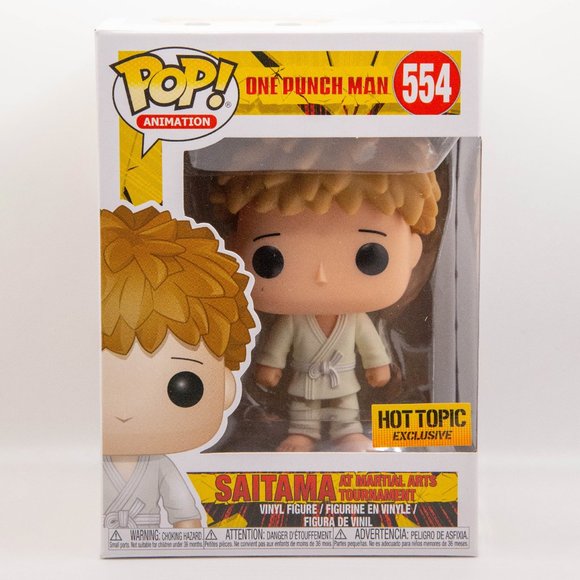 Funko Pop Animation One Punch Man Saitama in Wig #554 HT Exclusive (GUC) - Picture 2 of 6